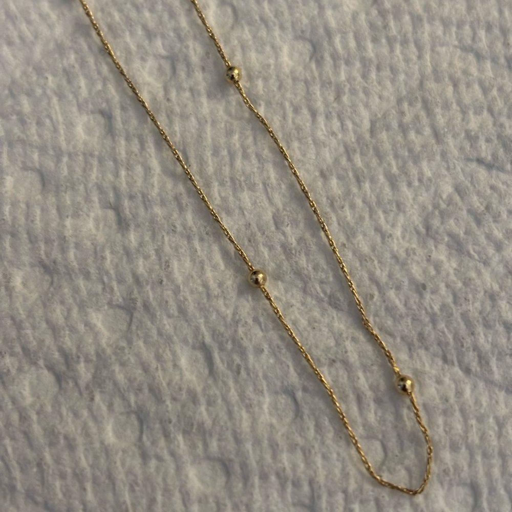 Dainty Real Gold Beaded Necklace